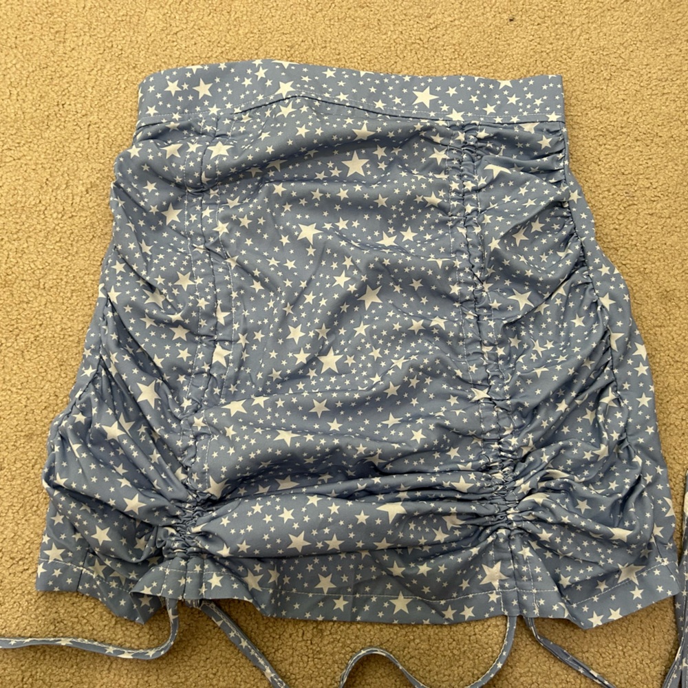Blue star skirt ruched